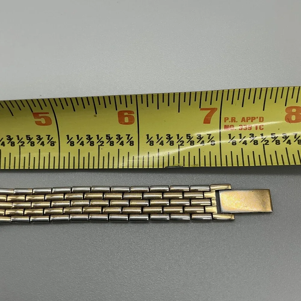 Vintage Bulova Womens Watch 12mm Black Dial Gold Tone Diamond New Battery